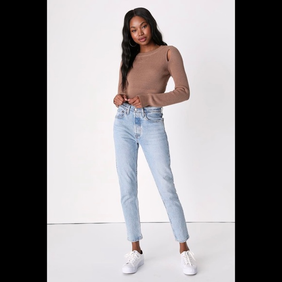 NWT LULUS Autumn Breeze Tan Cutout Pullover Sweater - Picture 7 of 9